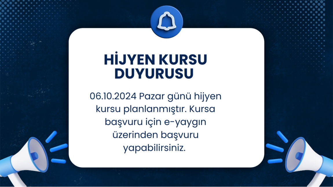 Hijyen Kursu Planlanmıştır 